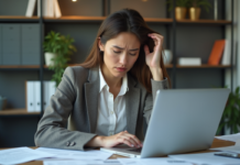 Stress : Comment éliminer cette source intarissable de mal-être ? Femme d'âge moyen au bureau en situation de stress