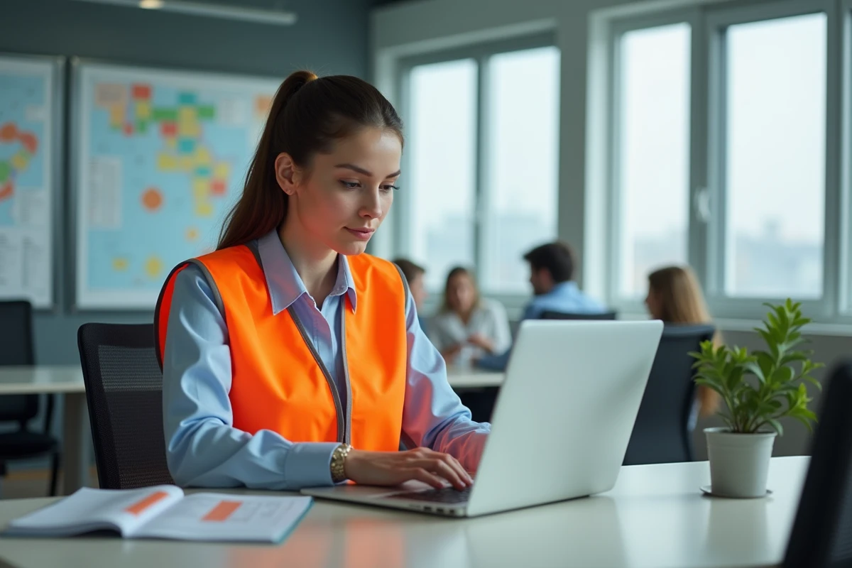 Jeune femme saisissant données de conversion kg tonne