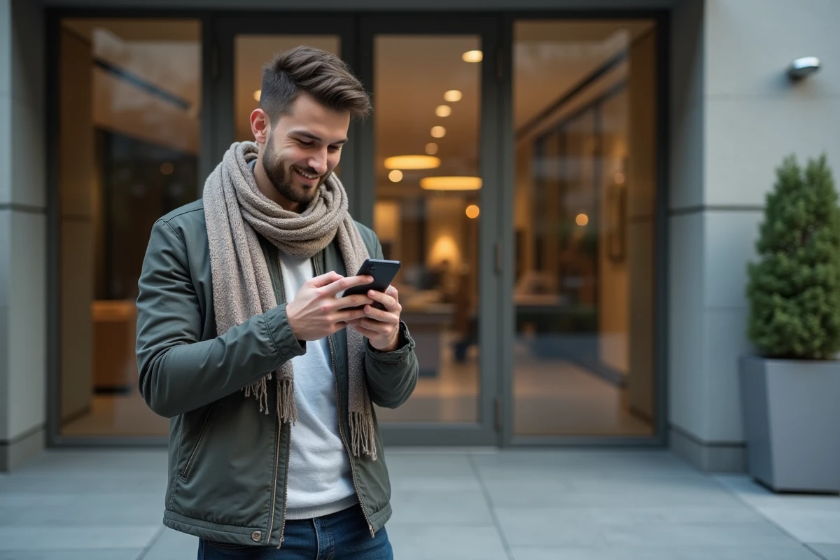 Jeune homme devant l