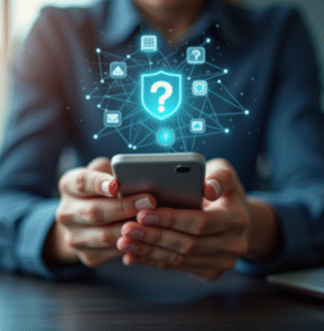 Éthique de la vie privée : comprendre les enjeux et les principes fondamentaux Mains protégeant un smartphone avec icônes de confidentialité