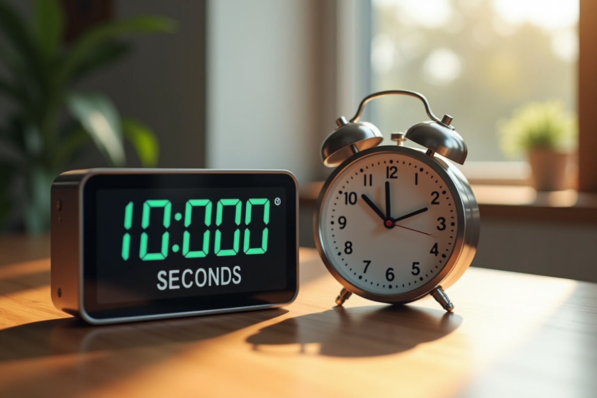 Minuteur digital et horloge analogique en espace lumineux