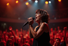 Mireille Mathieu en concert à Moscou chantant passionne