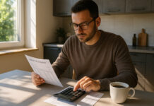 Remboursement d’un crédit renouvelable : comment ça se passe ? Personne à la cuisine vérifiant un relevé de crédit avec calculatrice